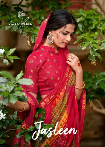 Jasleen By Kashvi Creation Fancy Georgette Saree Collection